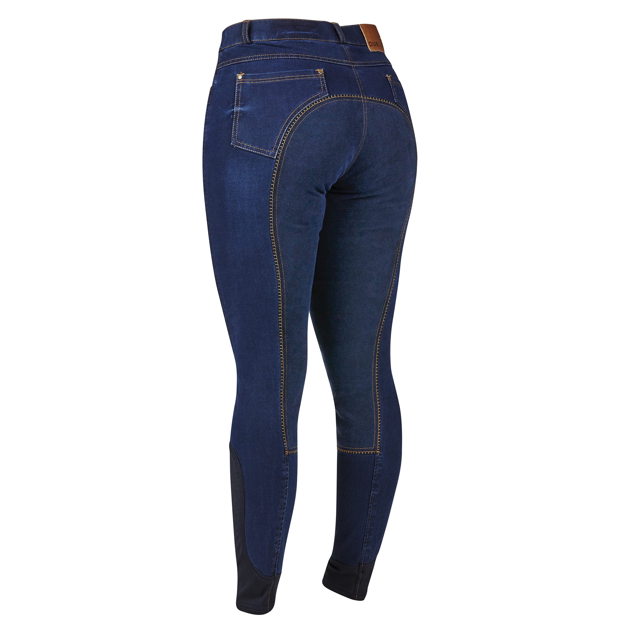 Dublin Shona Full Suede Seat Denim Breeches for Women - Equestrian Riding Pants with Comfortable Fit - Perfect for Horseback Riding, Show Jumping & Dressage