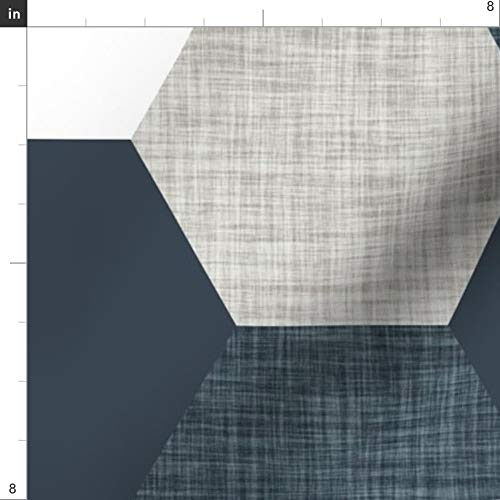 Hexagon Quilt Wholecloth Fabric - Gray White Beige Cheater Printed Minky Fat Quarter for Baby Blankets, Quilt Backing & Sewing Projects | Soft Plush Fabric for DIY Crafts, Nursery Decor & Cozy Home Accents