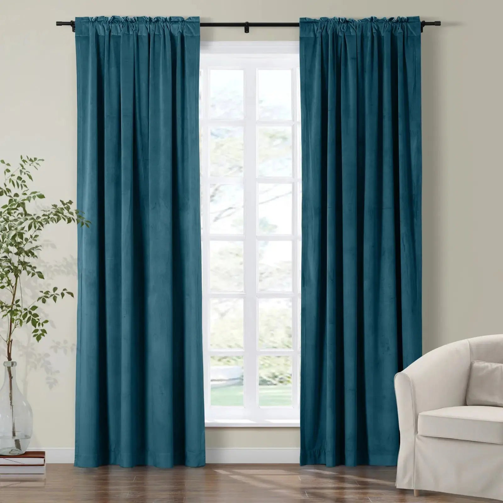 Luxury Birkin Velvet Curtains - Soft Blackout Drapes for Living Room & Bedroom - Premium Soundproof Thermal Insulated Window Treatments for Home Decor