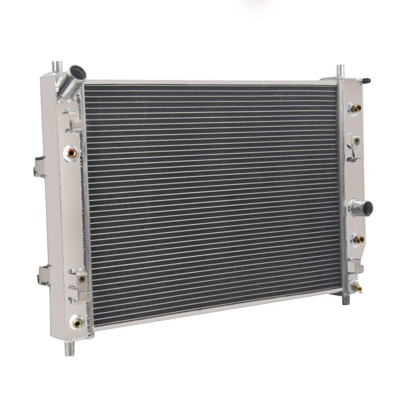 62MM 4 Row Aluminum Radiator with Double Oil Cooler & Electric Fan Shroud - Compatible with 2005-2013 Chevy Corvette C6 6.2L/7.2L V8 Gas Engine - Includes Thermostat Kit - Perfect for Performance Upgrades & High-Temperature Driving Conditions