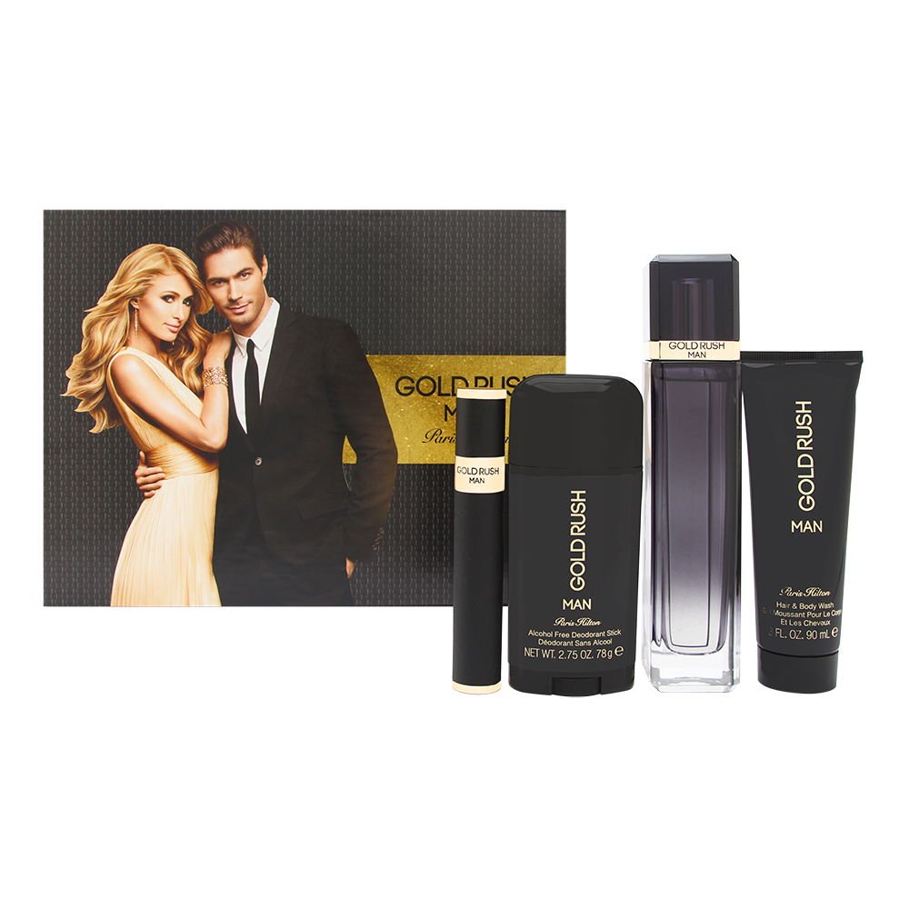 Paris Hilton Gold Rush Eau de Parfum Gift Set for Men - Luxury Cologne with Woody & Spicy Notes - Perfect for Date Nights, Special Occasions & Gifting