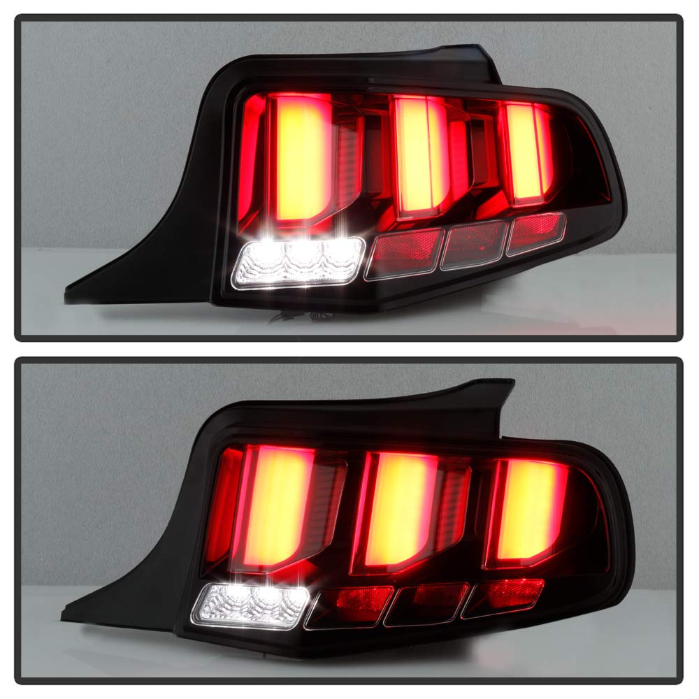ACANII LED Sequential Tail Lights for 2010-2012 Ford Mustang - Black Housing Brake Lamps with Turn Signals (Driver & Passenger Side) - Perfect for Night Driving & Car Customization