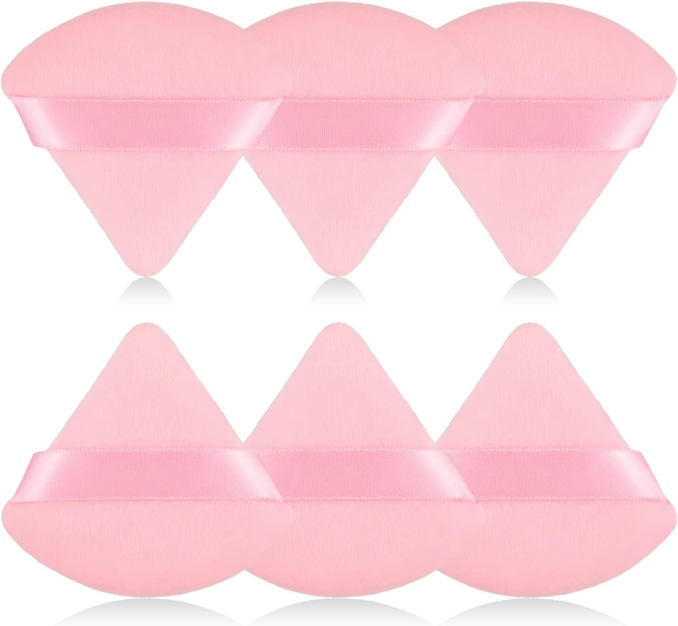 6-Piece Triangular Velour Powder Puffs - Soft Makeup Sponge for Loose & Body Powder - Wet/Dry Foundation Blender for Contouring & Highlighting - Multicolor Beauty Tools (Perfect for Professional Makeup & Travel Touch-Ups)