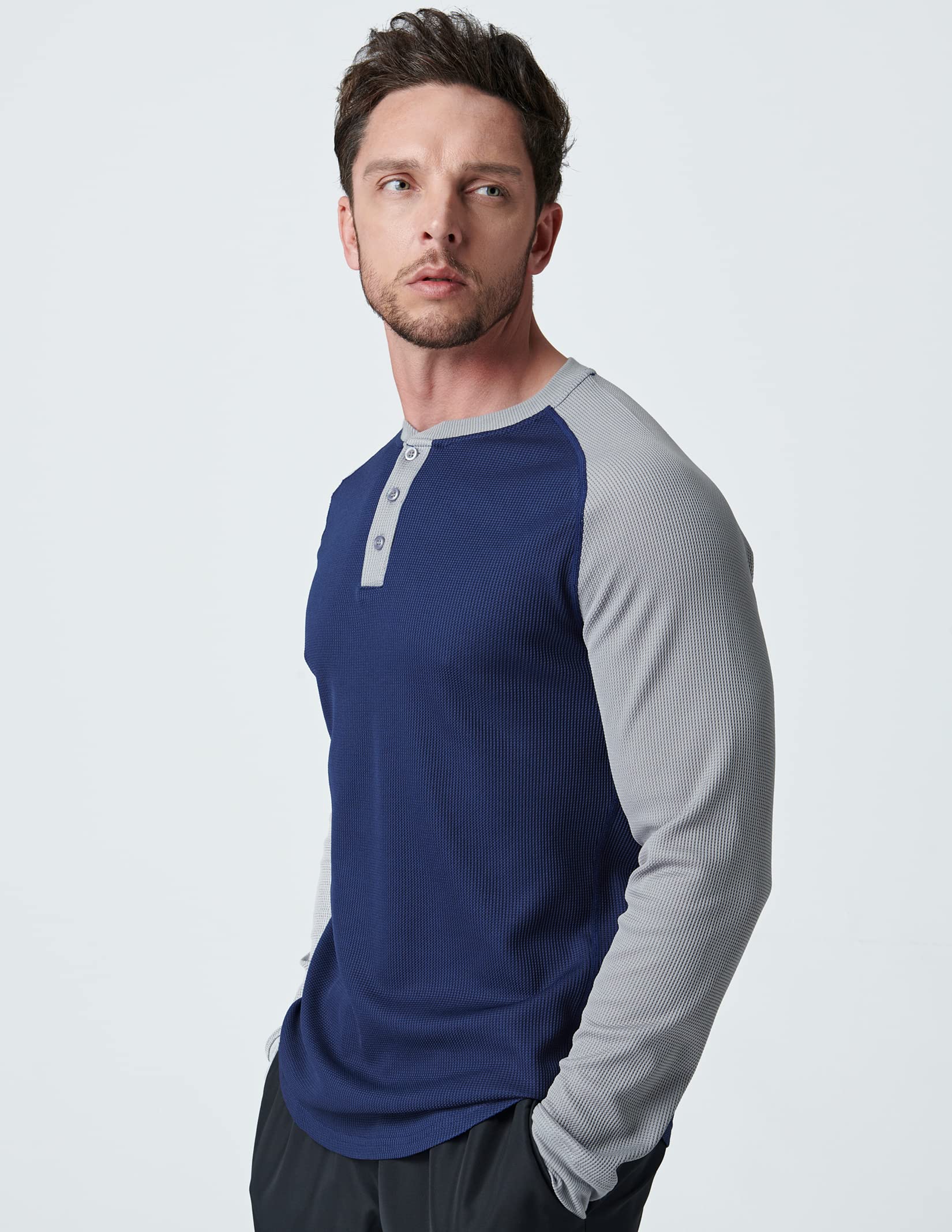 3 Pack Men's Waffle Henley Thermal Long Sleeve Shirts - Soft Breathable Casual Fitted Tops for Fall & Winter | Perfect for Layering, Outdoor Activities & Everyday Wear