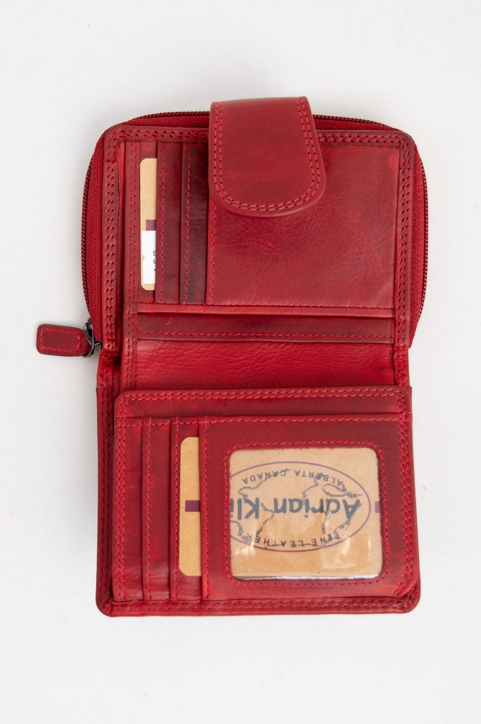 Adrian Klis 157 Women's Genuine Leather Wallet Red - Perfect for Everyday Use, Travel & Gift Giving