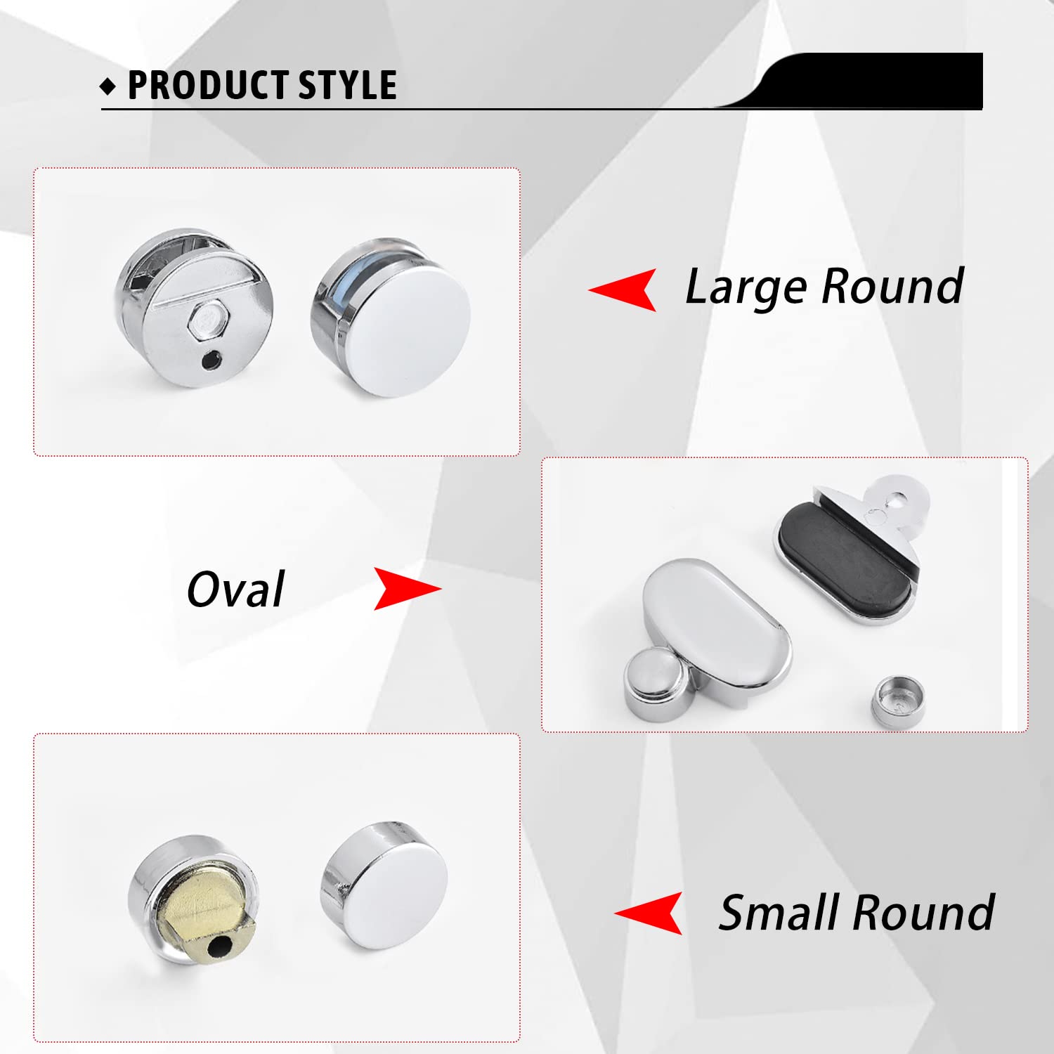 MroMax 2PCS Zinc Alloy Mirror Clips - Heavy Duty Glass Clip Holder for 6mm-7mm Thick Mirrors with Bright Surface | Perfect for Bathroom, Bedroom, and Vanity Mirror Installation
