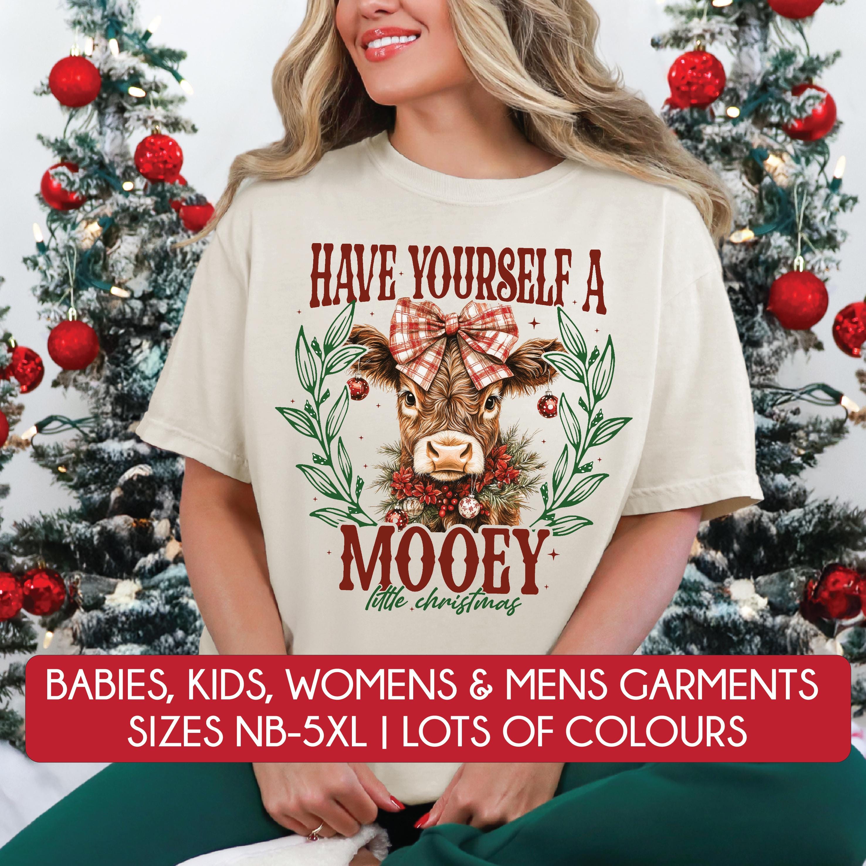 Festive Mooey Christmas T-Shirt - Multiple Colors Available - Perfect for Holiday Parties & Family Gatherings