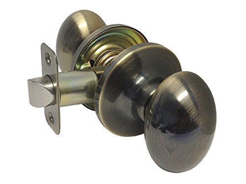 8 Pack Antique Brass Oval Egg Style Door Knob Handles - Classic Passage Door Hardware for Hallway, Closet & Interior Doors (Model 6093AB) - Perfect for Vintage Home Decor and Restoration Projects