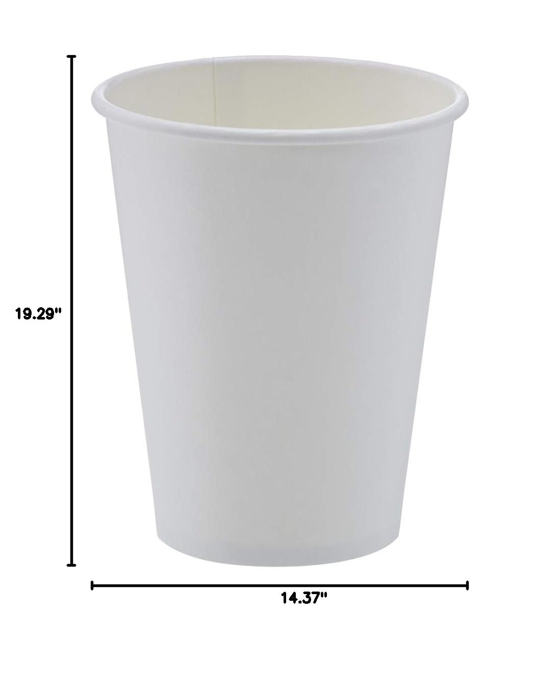 Amazon Basics Disposable Coffee Cups - 12 oz White Paper Cups (1000 Pack) for Hot Beverages, Office Break Rooms, Cafes & Home Use