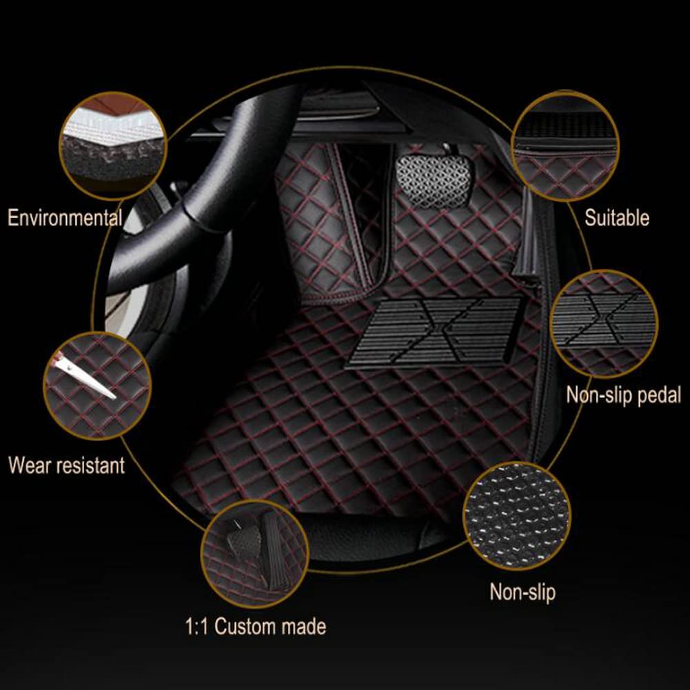 Premium Custom Car Floor Mats - Universal Fit for 99% Cars, Trucks & SUVs | Waterproof Leather Automotive Floor Liners | Vehicle-Specific Design | Black Car Accessories | Perfect for Daily Commute, Road Trips & All-Weather Protection