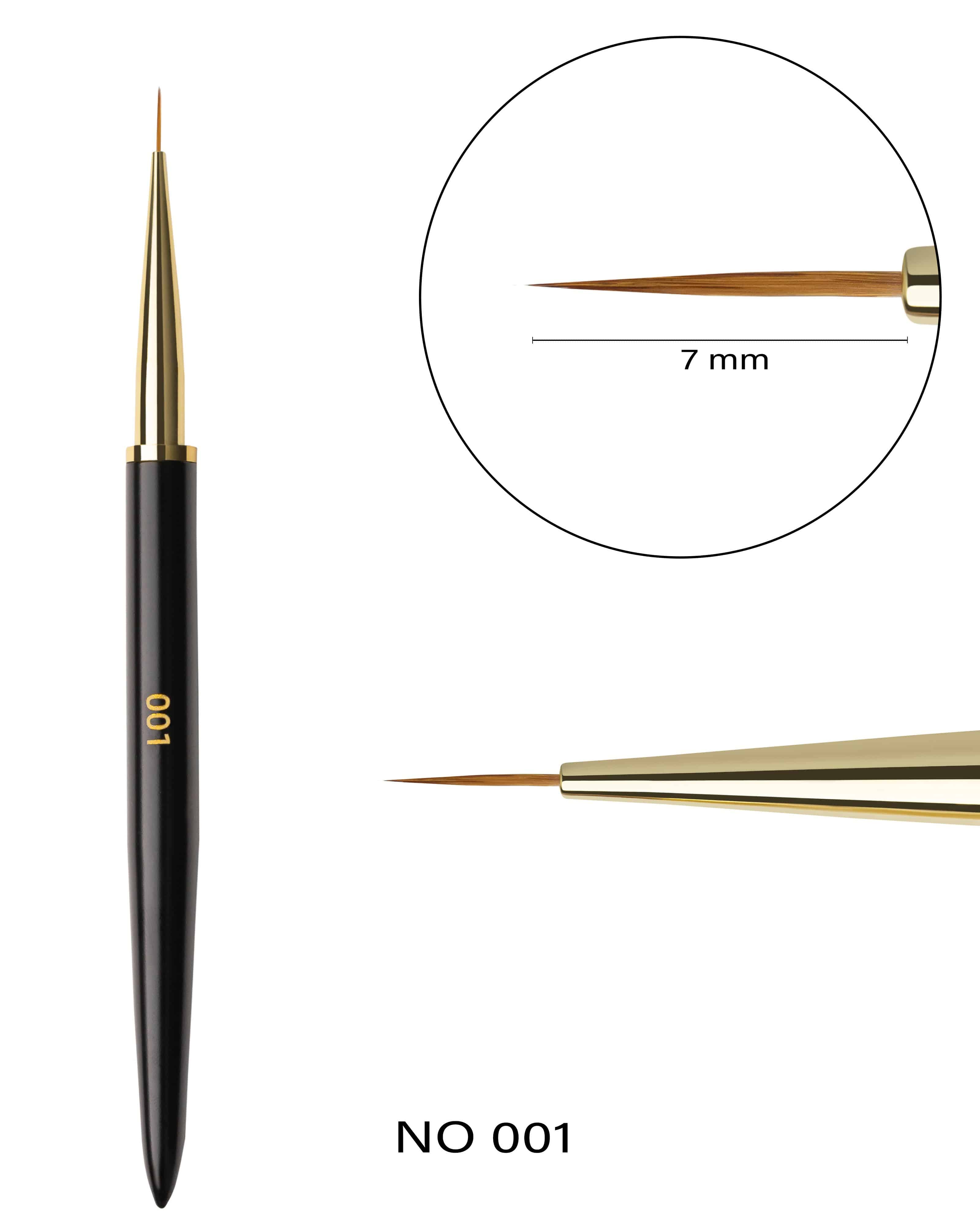 F.O.X Professional Nail Art Brush 001 Liner (Short) - Perfect for Detailed Nail Designs, Acrylic Painting & DIY Crafts | Salon & Home Use