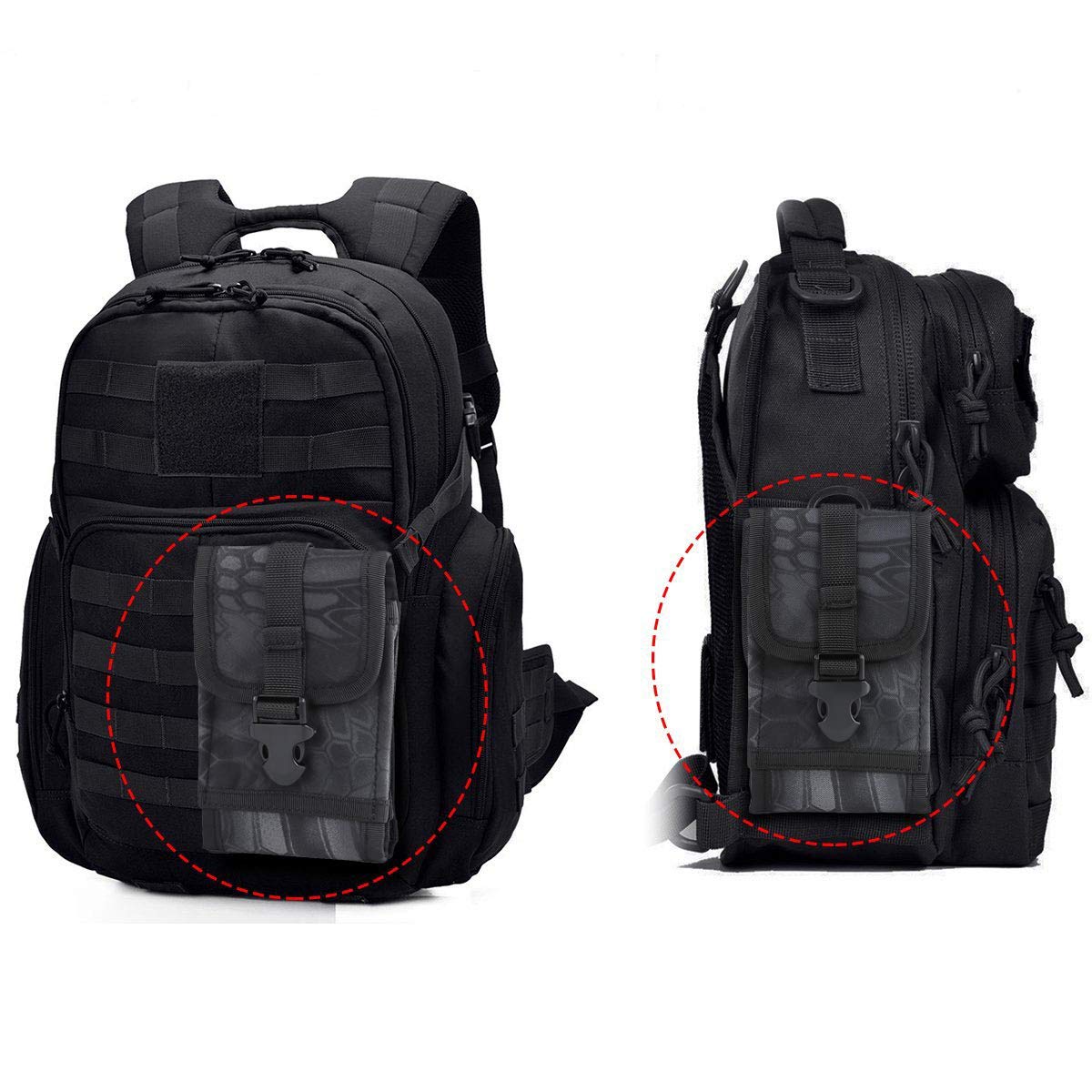 Aoutacc Tactical Molle Phone Pouch - 1000D Nylon Waist Phone Holder Holster Bag for iPhone 6/7/8 Plus & Samsung Galaxy (4.7