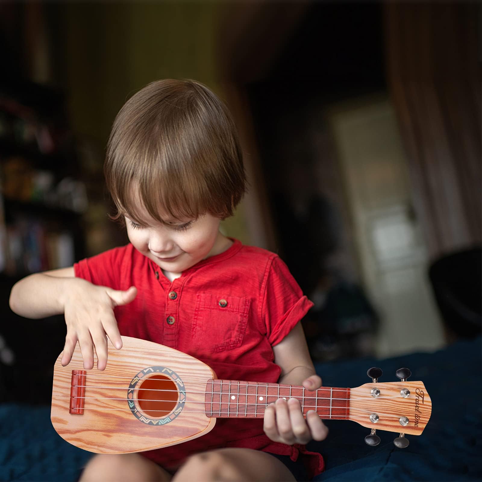 **YOLOPLUS+ 17 Inch Kids Ukulele Toy – 4 String Mini Guitar for Toddlers & Beginners | Educational Musical Instrument with Anti-Impact Design, Includes Picks, Strap & Tutorial – Perfect for Learning, Gifts & Home Play**