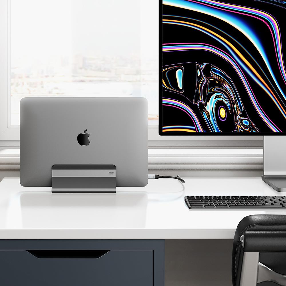 ALOGIC Bolt Adjustable Laptop Vertical Stand - Ergonomic Space-Saving Computer Holder for MacBook, iPad & Notebooks - Perfect for Home Office, Workspace & Travel