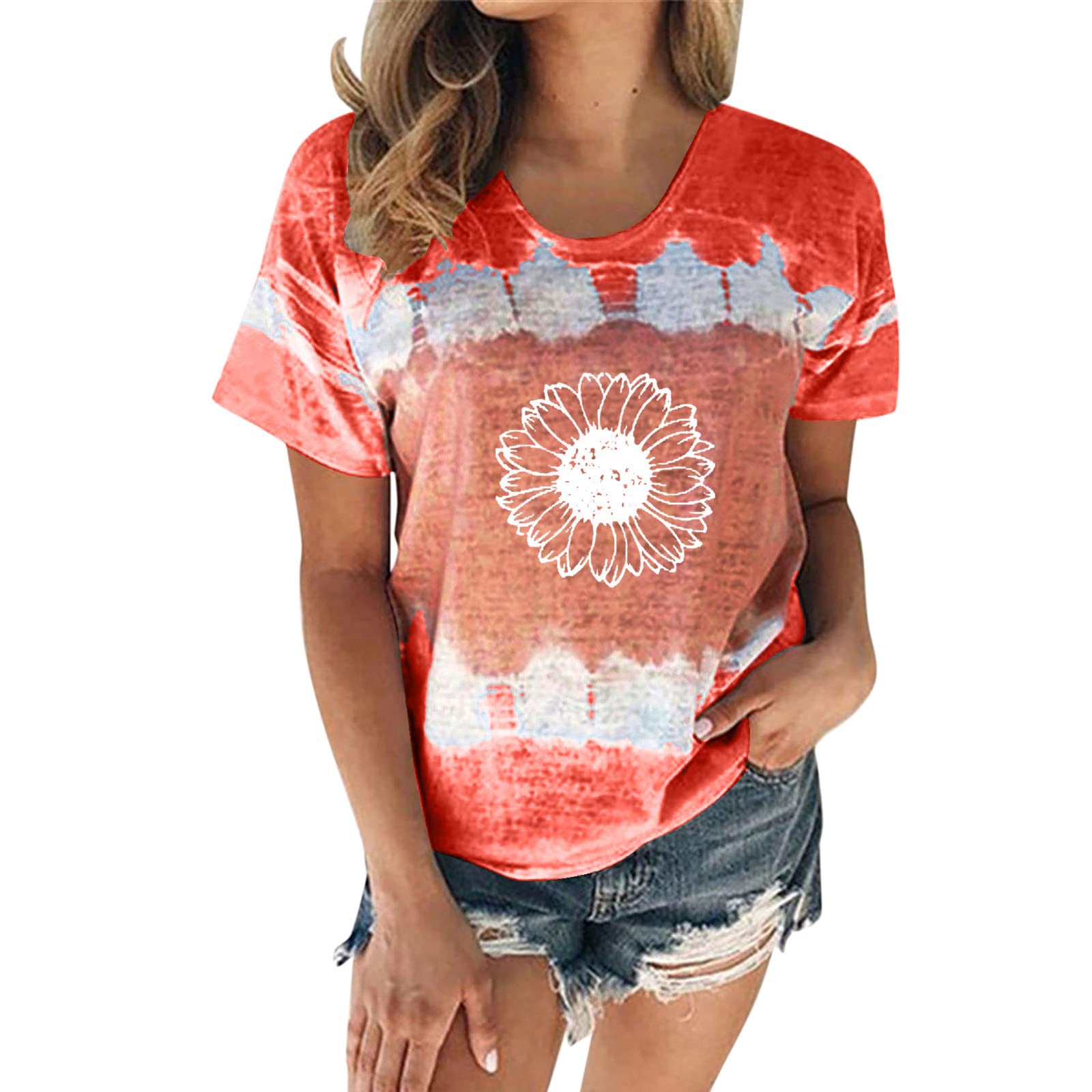 Women's Casual Loose Fit Short Sleeve T-Shirts - Dressy Blouse Tops for Everyday Wear & Office Outfits