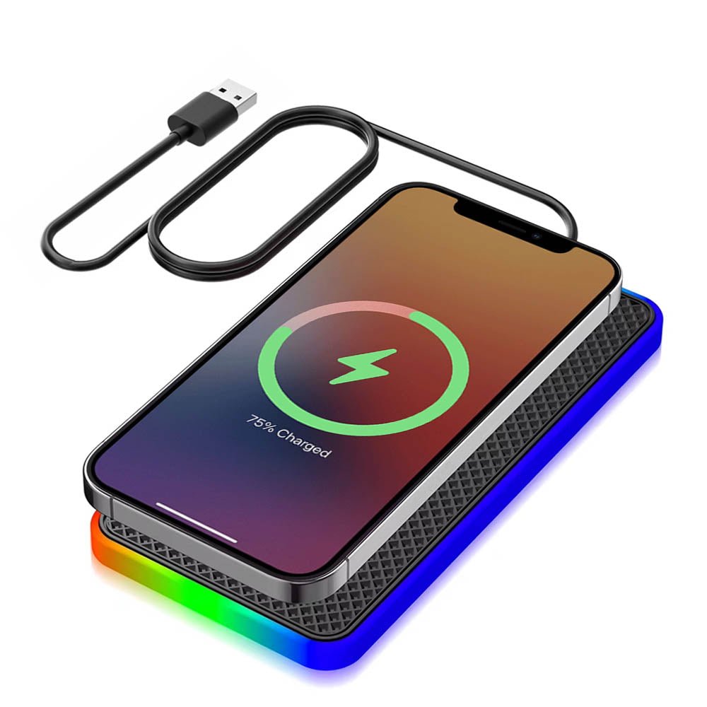 Fast Charging GlowPad 15W Qi-Certified Wireless Charger Stand - Compatible with iPhone 15/14/13/12, Samsung Galaxy S23/S22/S21 - Perfect for Bedside, Office & Nightstand Charging