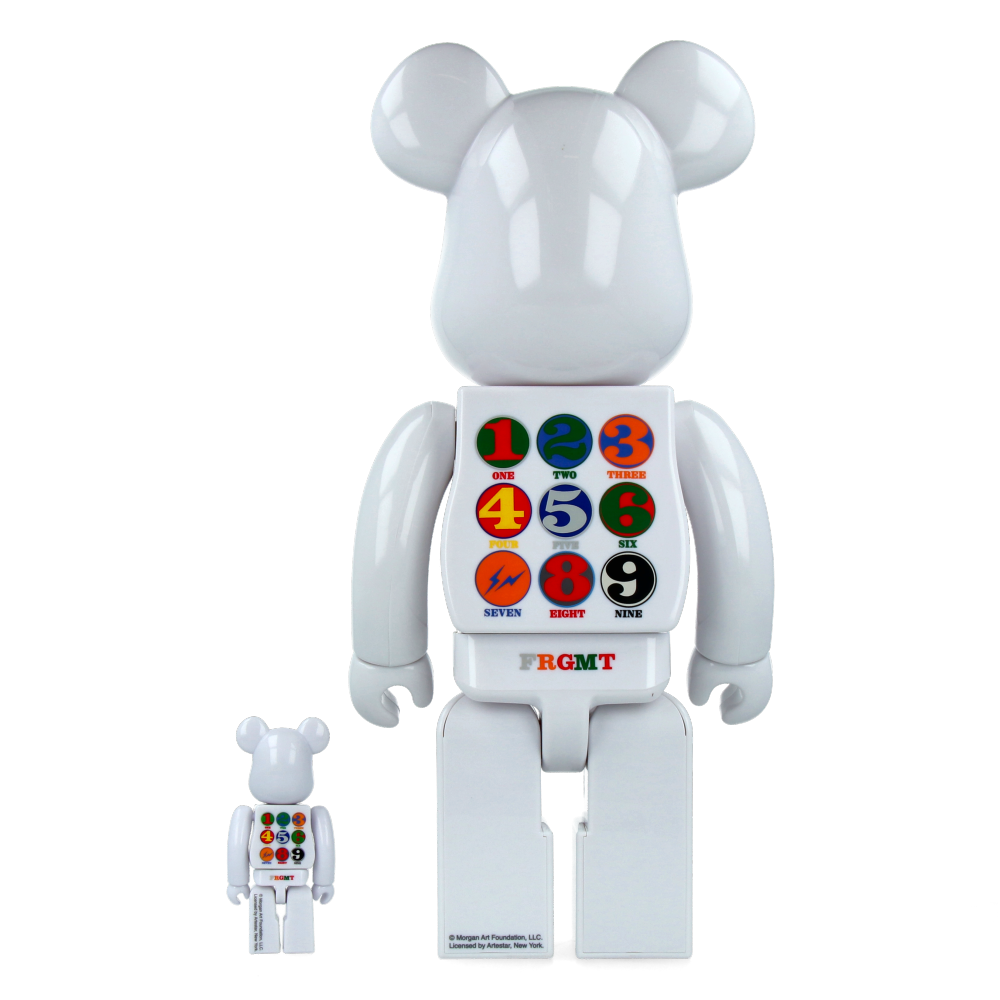400% + 100% Bearbrick Robert Indiana X Fragment Design White Collectible Art Toy - Perfect for Home Decor, Office Display & Anime Fans Collection