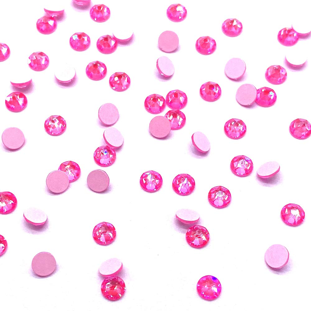 144-Piece Electric Delite Neon Pink Swarovski Flat Back Rhinestones - 3mm SS12 for Nail Art, Jewelry Making & DIY Crafts - Premium Crystal Gems for Professional Nail Designs, Costume Accessories and Fashion Embellishments