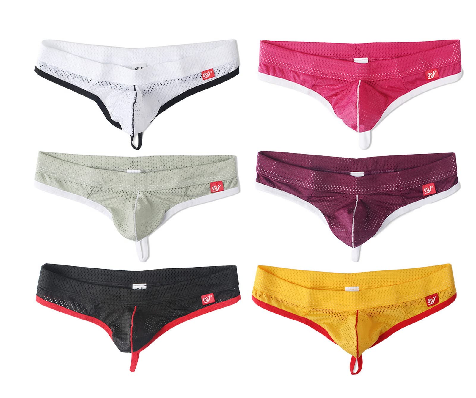 Faringoto Men's Low Rise Nylon Mesh Thong Underwear - Ultra Breathable & Comfortable for Daily Wear, Gym, and Sports Activities