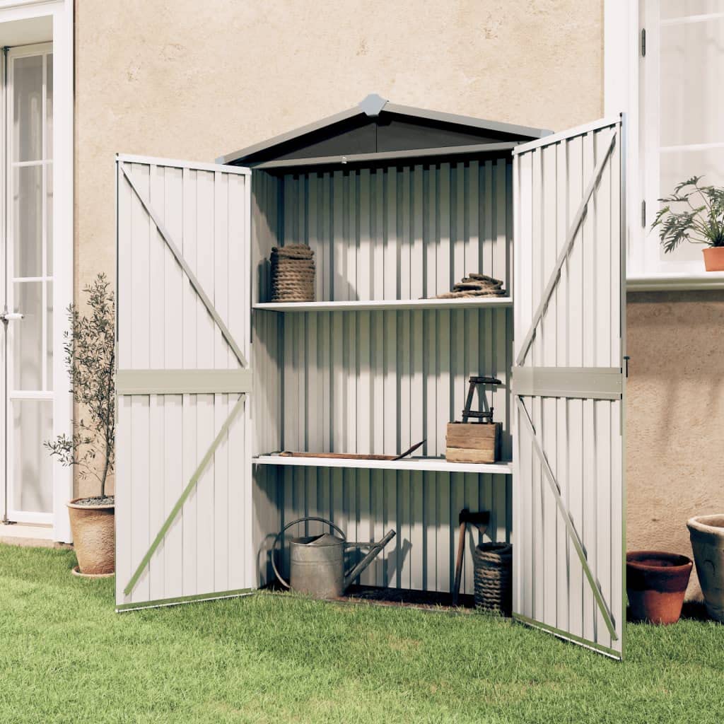 1.5' x 3.5' Outdoor Metal Storage Shed - Heavy Duty Steel Garden Tool Shed with Ventilation, 42.3