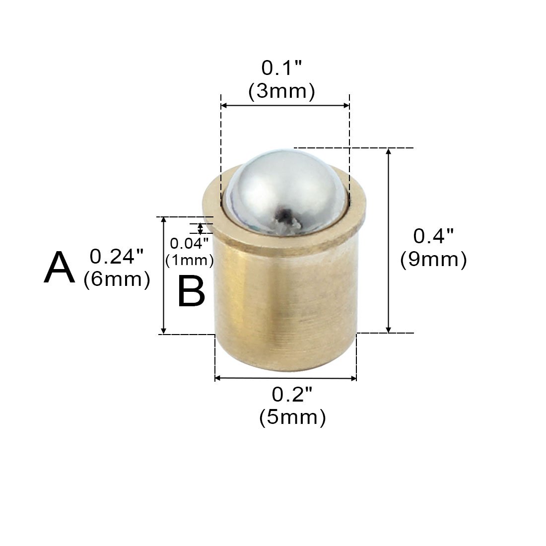 uxcell 10pcs Brass Ball Catches 3mm Dia for Furniture Drawer, Cupboard, Cabinet & Closet Door - Durable Hardware for Home Organization & DIY Projects