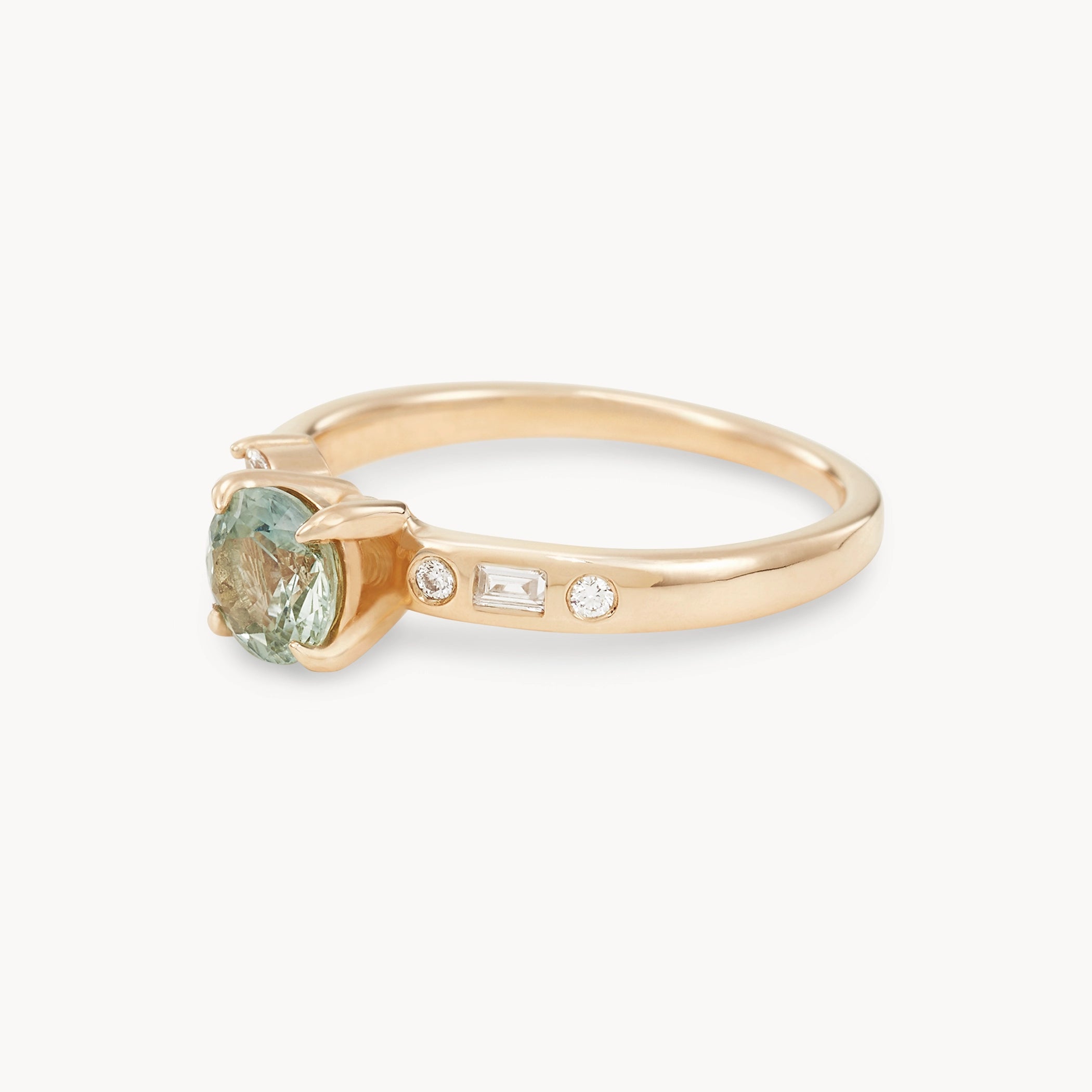 Unique Wild Lover’s Path Ring - 14K Yellow Gold with Round Sapphire Gemstone | Perfect for Anniversary Gifts, Engagement & Romantic Occasions