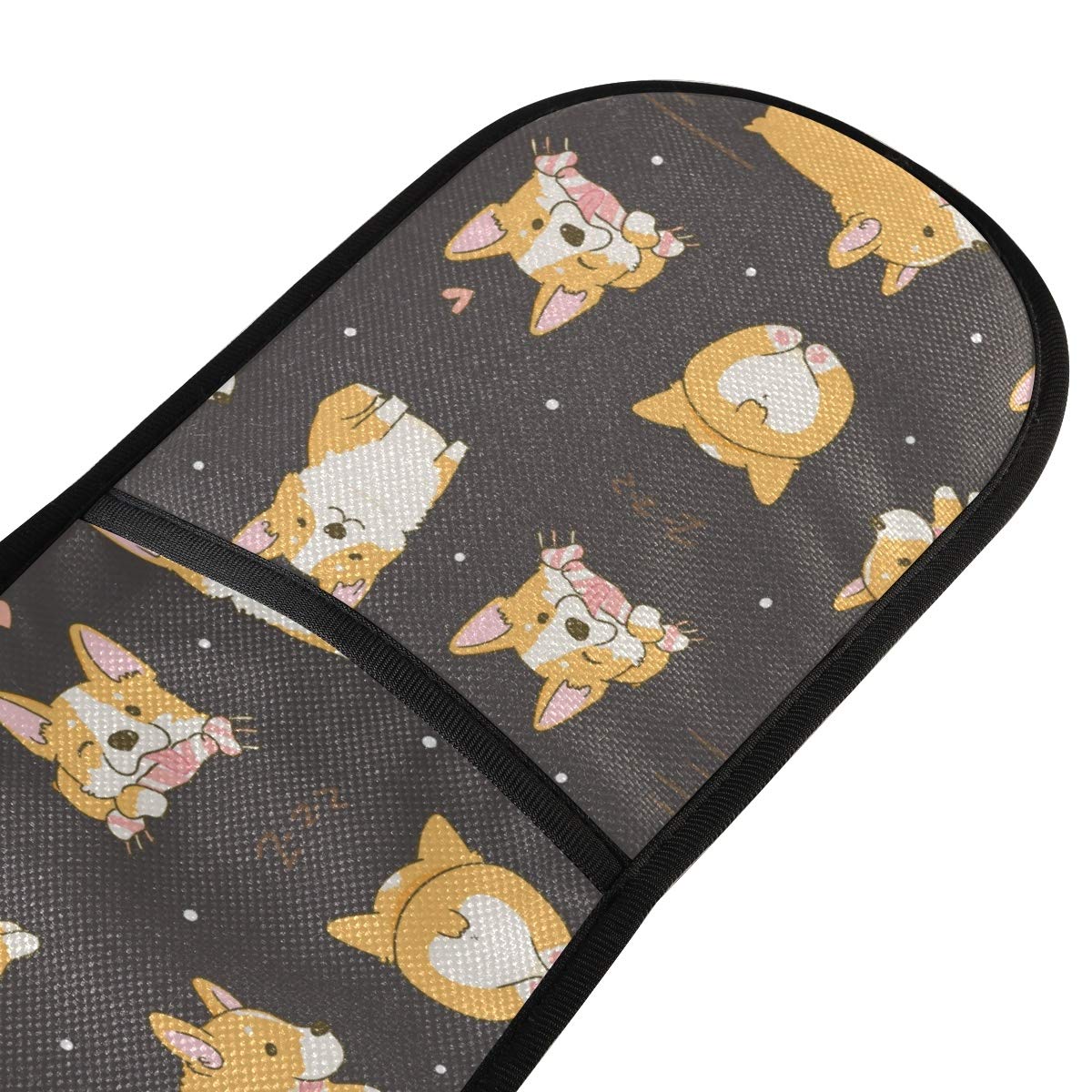DOMIKING Quilted Double Oven Mitts - Heat Resistant Corgi Dog Design Cooking Gloves for Baking, Grilling, BBQ & Kitchen Use - Perfect for Holiday Cooking & Gift Giving