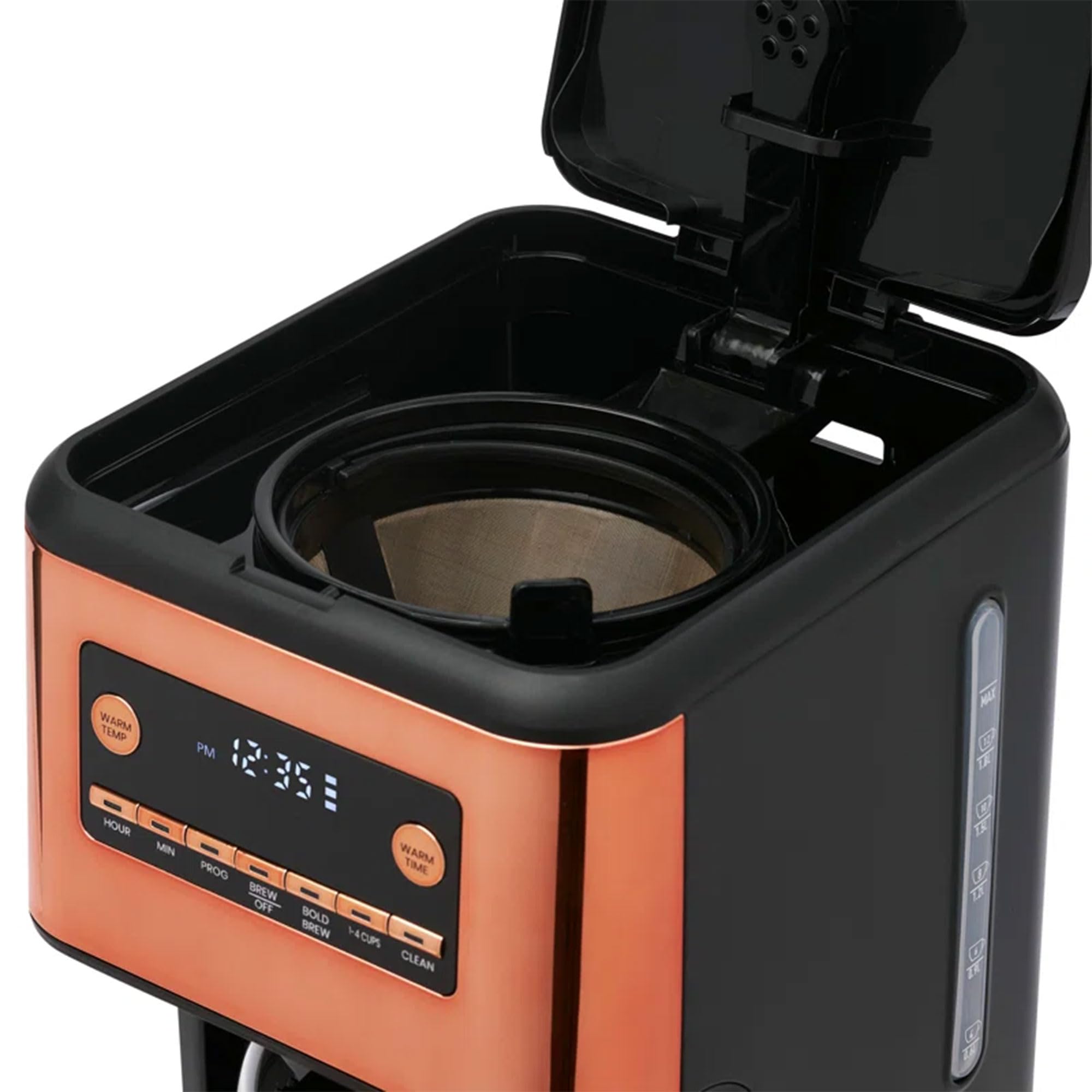 HADEN 14-Cup Programmable Coffee Maker with 120-Minute Keep Warm, Delay Brew & Adjustable Strength - Black/Copper - Perfect for Home, Office & Entertaining