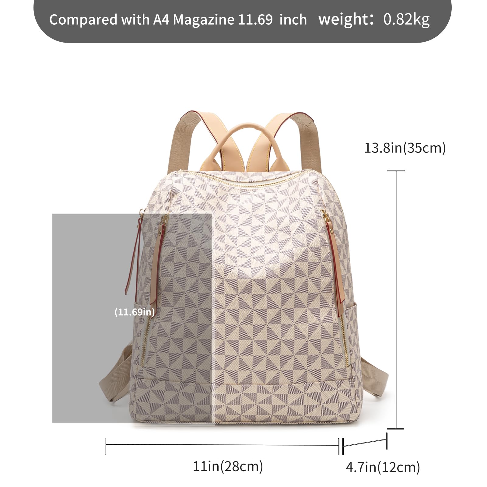 Premium Anti-Theft Leather Backpack for Women & Men - Large Fashion Designer Travel Backpack Purse with Shoulder Strap | Perfect for Commuting, College, Business Trips & Outdoor Adventures