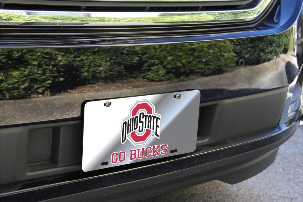 NCAA Mirrored Acrylic License Plate - Silver Team Logo Car Accessory for College Football Fans | Perfect for Game Day Tailgating & Campus Parking