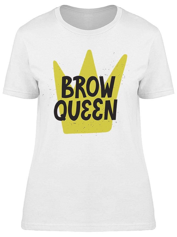 Brow Queen Big Yellow Crown T-Shirt for Women - Casual Graphic Tee for Everyday Wear, Street Style & Outfits