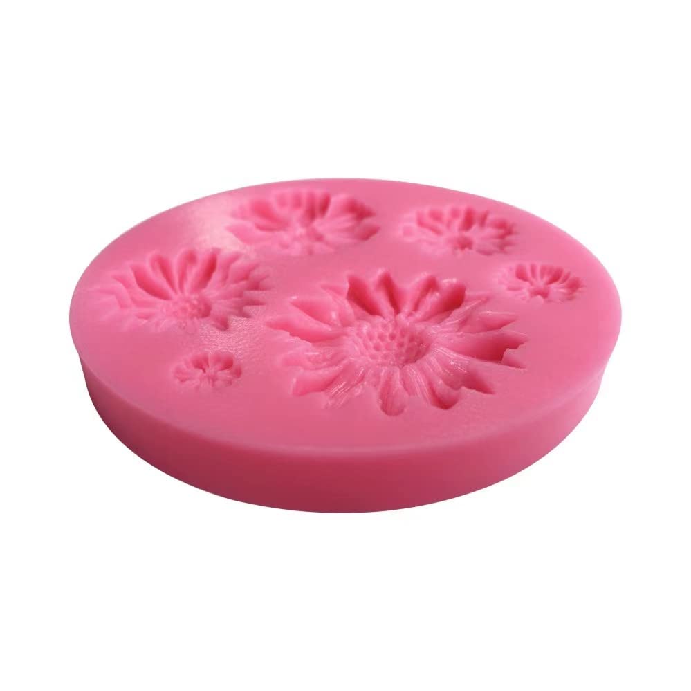 Premium Sunflower Silicone Molds for Baking - 6 Cavity Fondant, Chocolate, Cookie & Biscuit Molds - DIY Wedding, Baby Shower & Cupcake Decorations - Perfect for Cake Decorating, Candy Making & Home Baking Projects