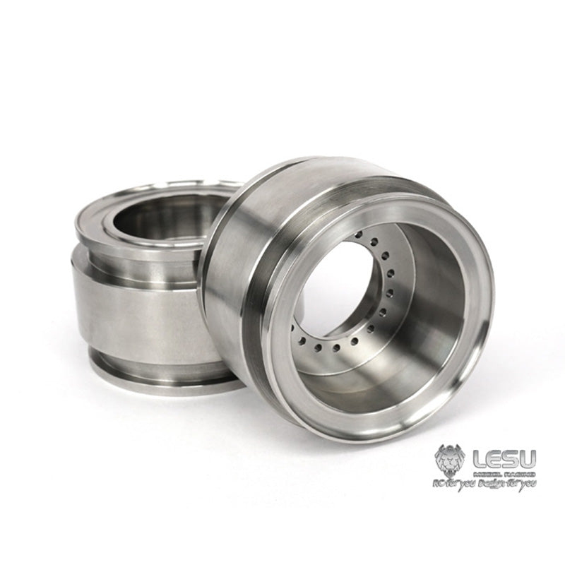 1/15 Scale Metal Stainless Steel Wheel Hubs with Rubber Tires for LESU Hydraulic Loader, DIY RC Car Model Truck & TAMIYA - Perfect for Off-Road Racing, Crawling and Scale Model Building