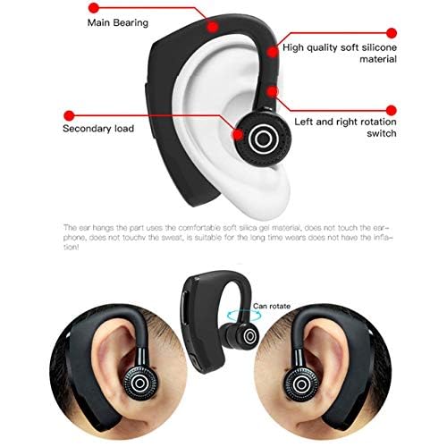 V9 Wireless Bluetooth Headset - Single Ear Business Earbud with 10-Hour Battery, Noise Cancelling Mic for Truckers, Driving & Running | Hands-Free Calling, Comfortable In-Ear Design (Black)