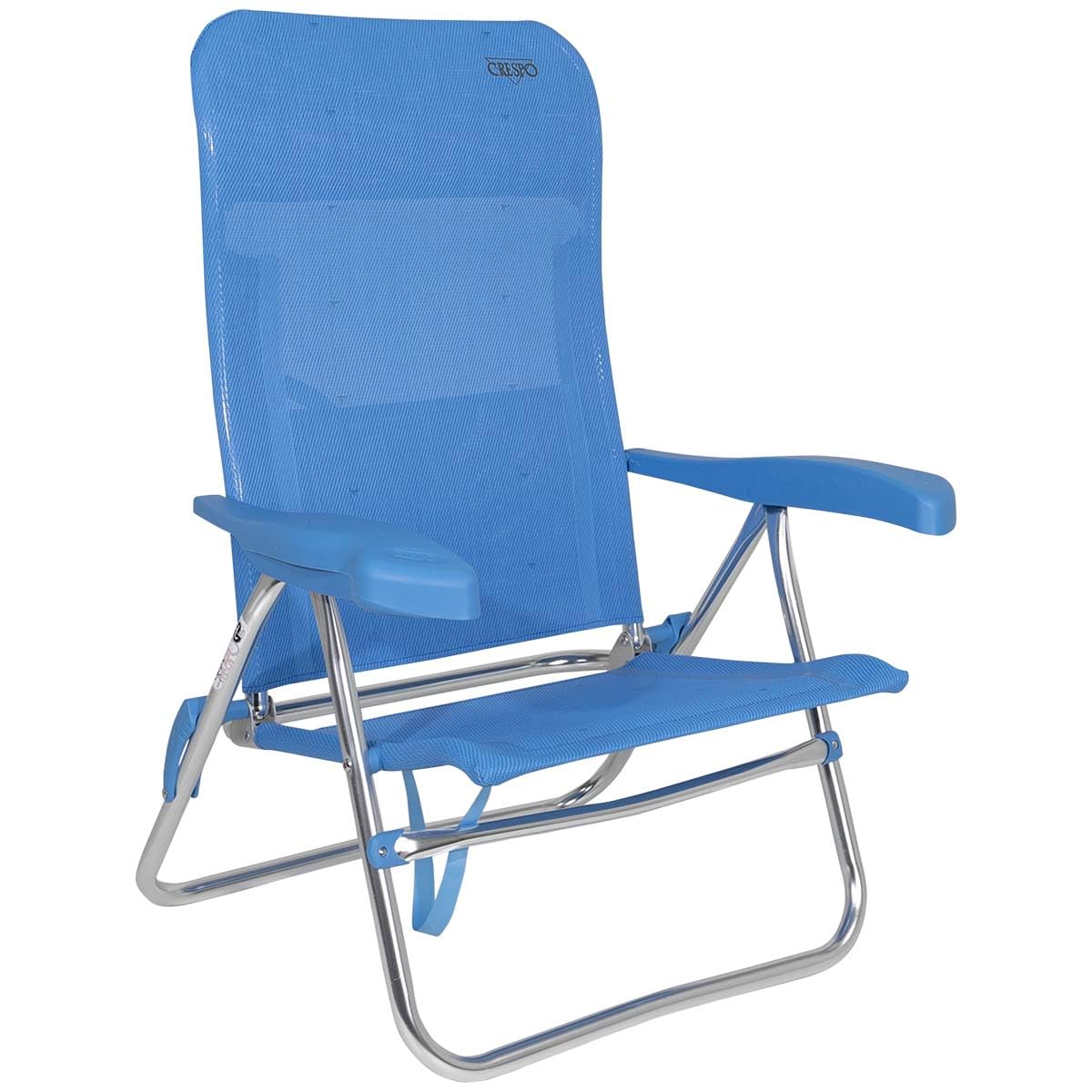Premium AL-205 White Folding Beach Chair - Portable, Lightweight & Adjustable for Outdoor Relaxation - Perfect for Beach, Poolside, Camping & Backyard Lounging