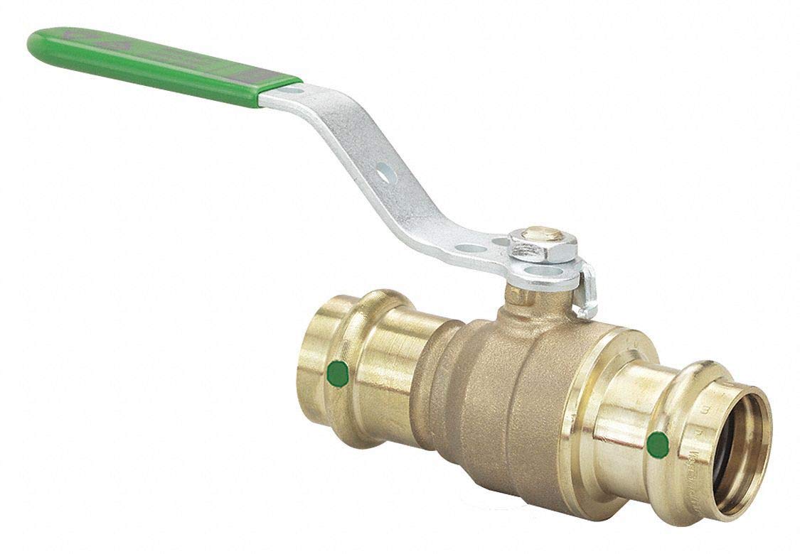 Lead-Free Bronze Press x Press Ball Valve with Locking Lever, 1-1/4
