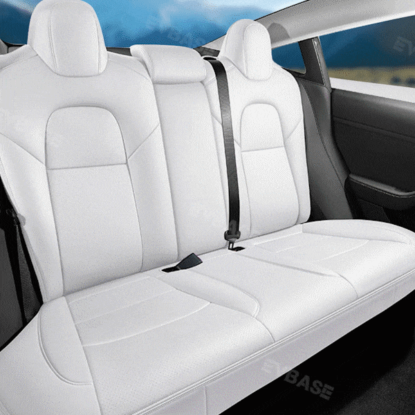 Premium Custom Fit Tesla Model Y & 3 Seat Covers - Breathable NAPPA Litchi Vegan Leather - Luxury Car Interior Protection for Daily Commute & Road Trips