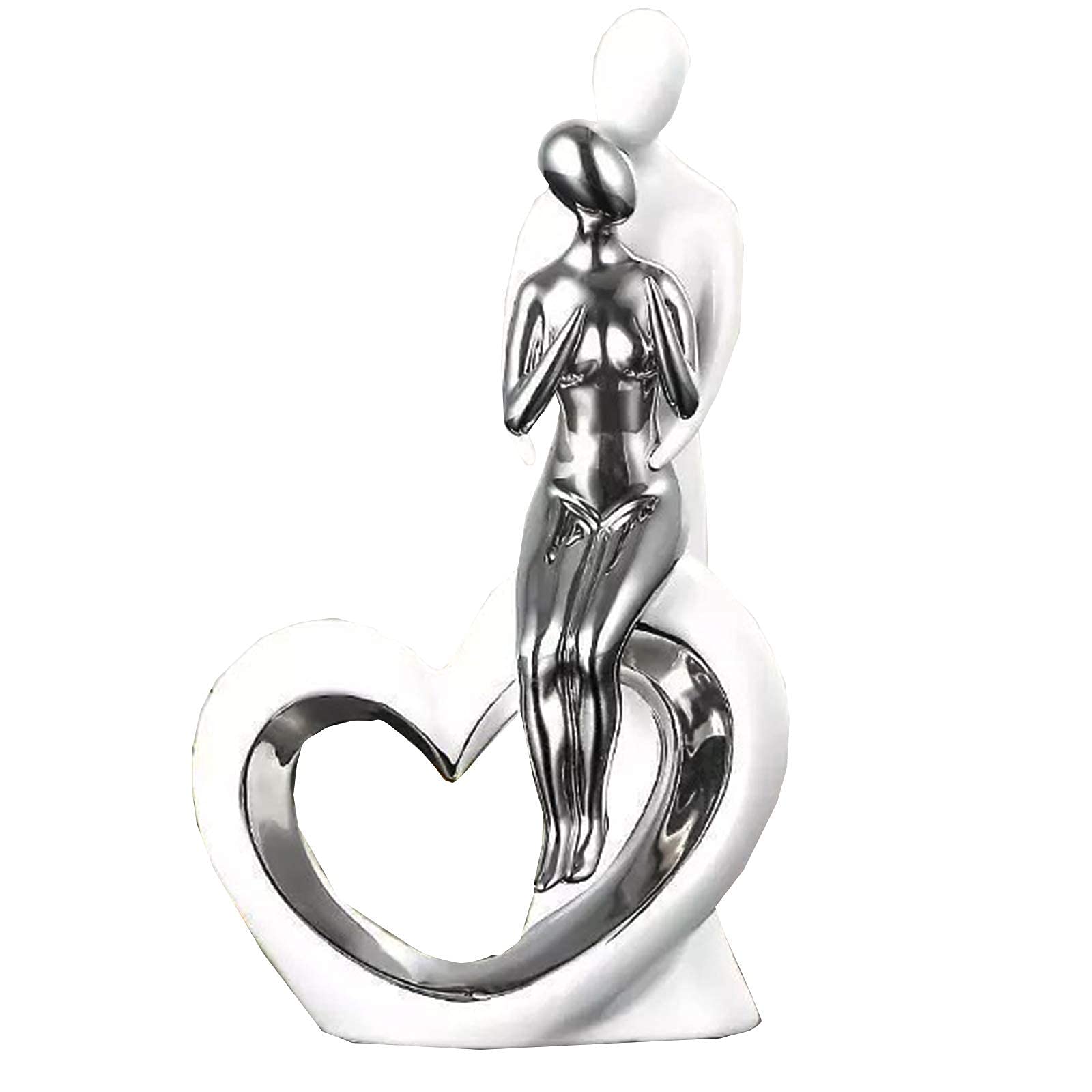 Abstract Couple Statues & Romantic Figurines - Modern Home Decor Sculptures for Wedding, Anniversary & Birthday Gifts - Perfect for Living Room, Bedroom & Romantic Date Night Decorations