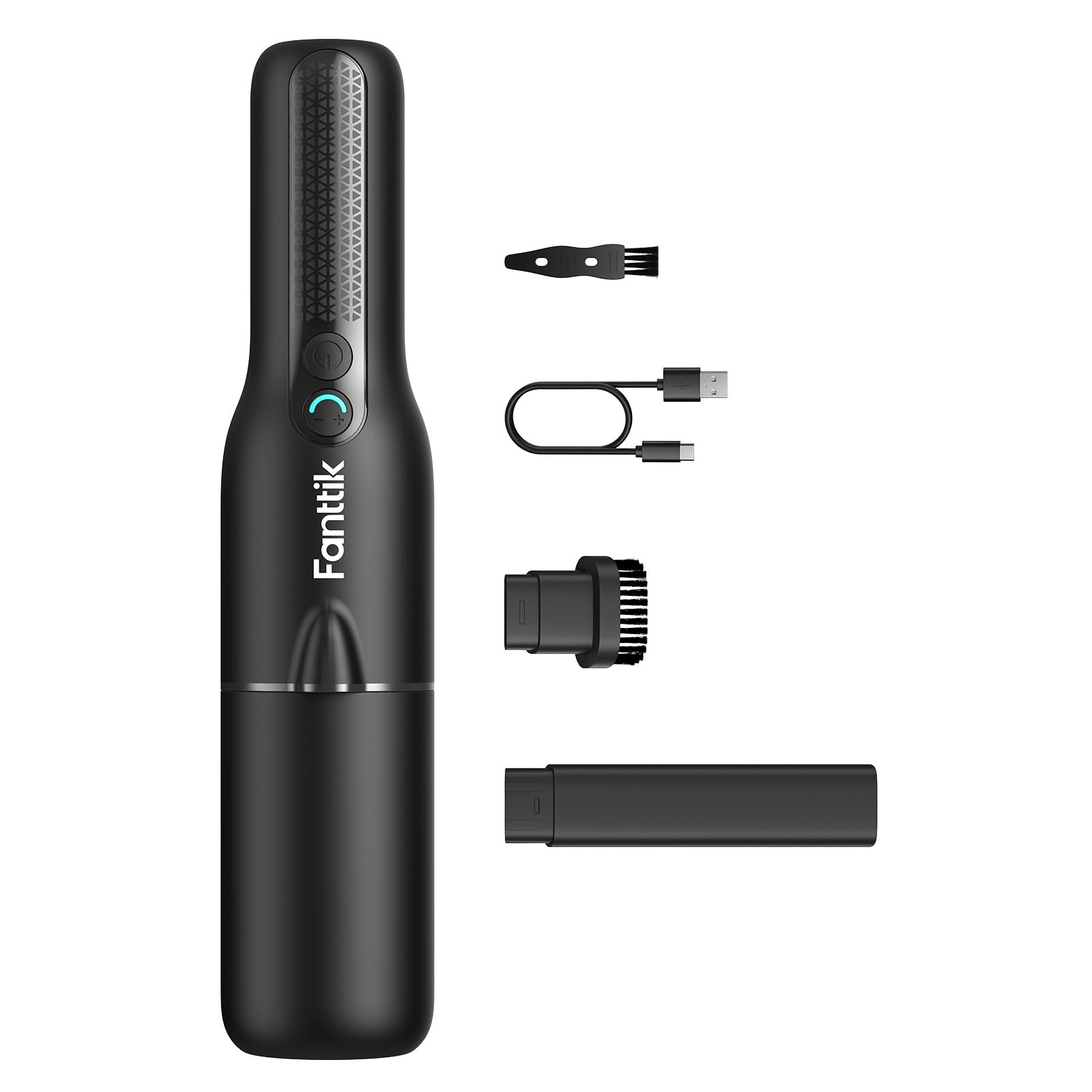 Fanttik Slim V7 Ace Cordless Car Vacuum Cleaner - 11000Pa/27AW Powerful Suction, Ultra Lightweight 1LB Portable Vacuum with LED Light & USB-C Fast Charging - Perfect for Car Cleaning, Keyboard, Home, Office & Pet Hair Removal