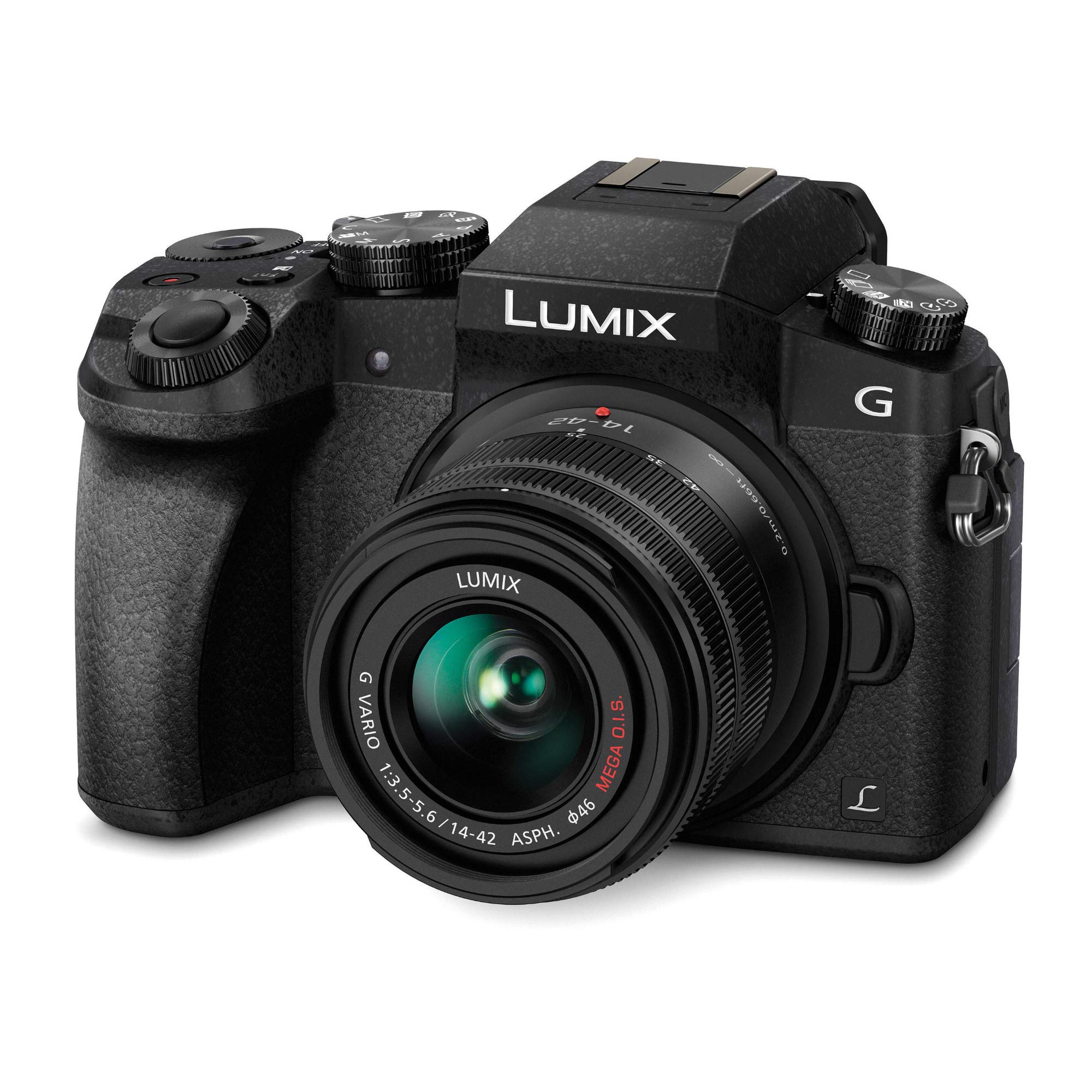 Panasonic LUMIX G7 4K Mirrorless Digital Camera with 14-42mm f/3.5-5.6 II Lens (Black) + Compact Shotgun Microphone Bundle - Perfect for Vlogging, YouTube Content Creation & Travel Photography