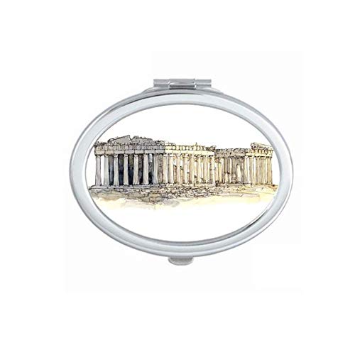 DIYthinker Portable Foldable Double-Sided Makeup Mirror - Acropolis of Athens Greece Design for Travel, Home & Vanity Use