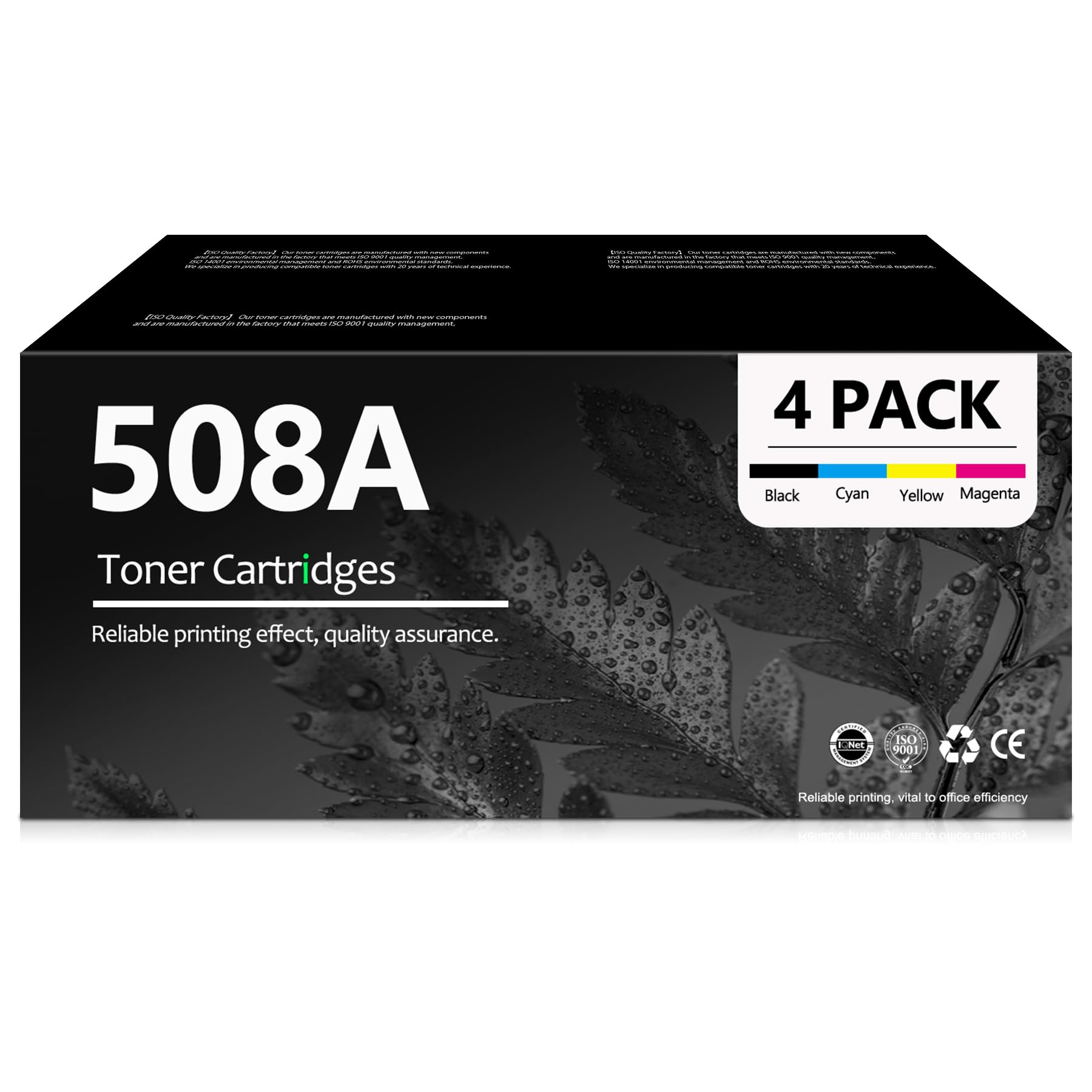 High-Yield 508A Toner Cartridge Bundle (4-Pack: Black, Cyan, Yellow, Magenta) - Compatible with HP CF360A CF361A CF362A CF363A for HP Color Enterprise M552dn M553n M577 Series Printers - Perfect for Office & High-Volume Color Printing