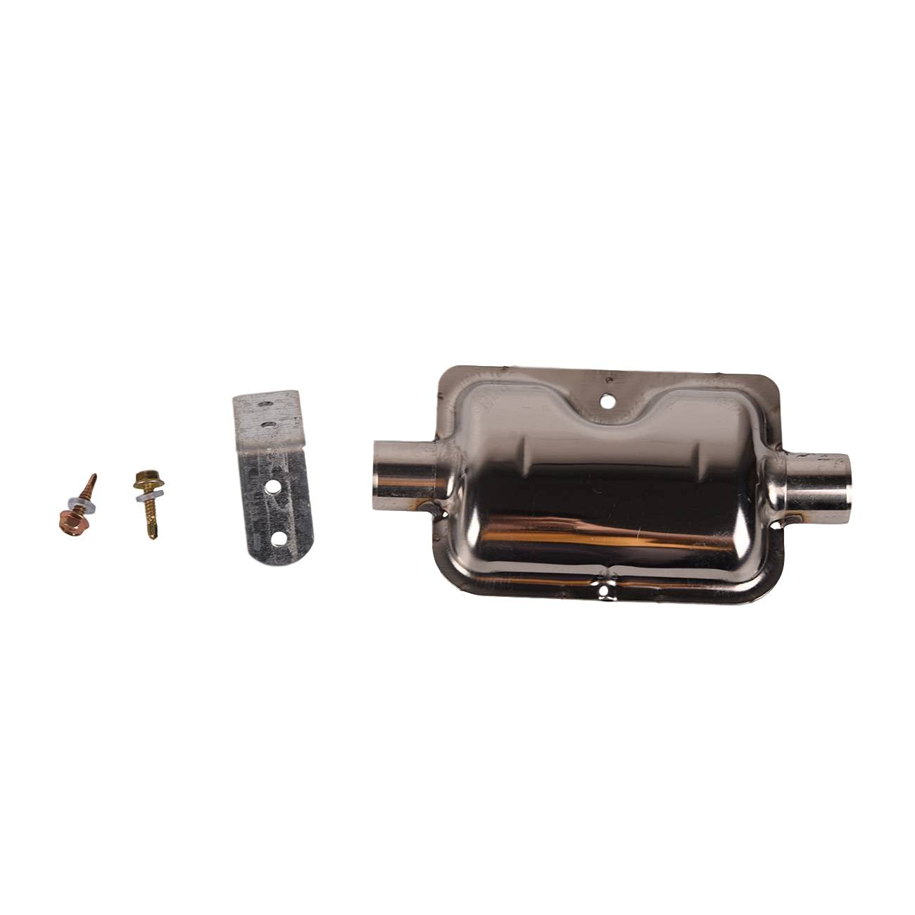 KT Silver Stainless Steel Exhaust Muffler Pipe Silencer System for Air & Diesel Parking Heaters (1PC) - Reduces Noise for RVs, Trucks, and Industrial Equipment
