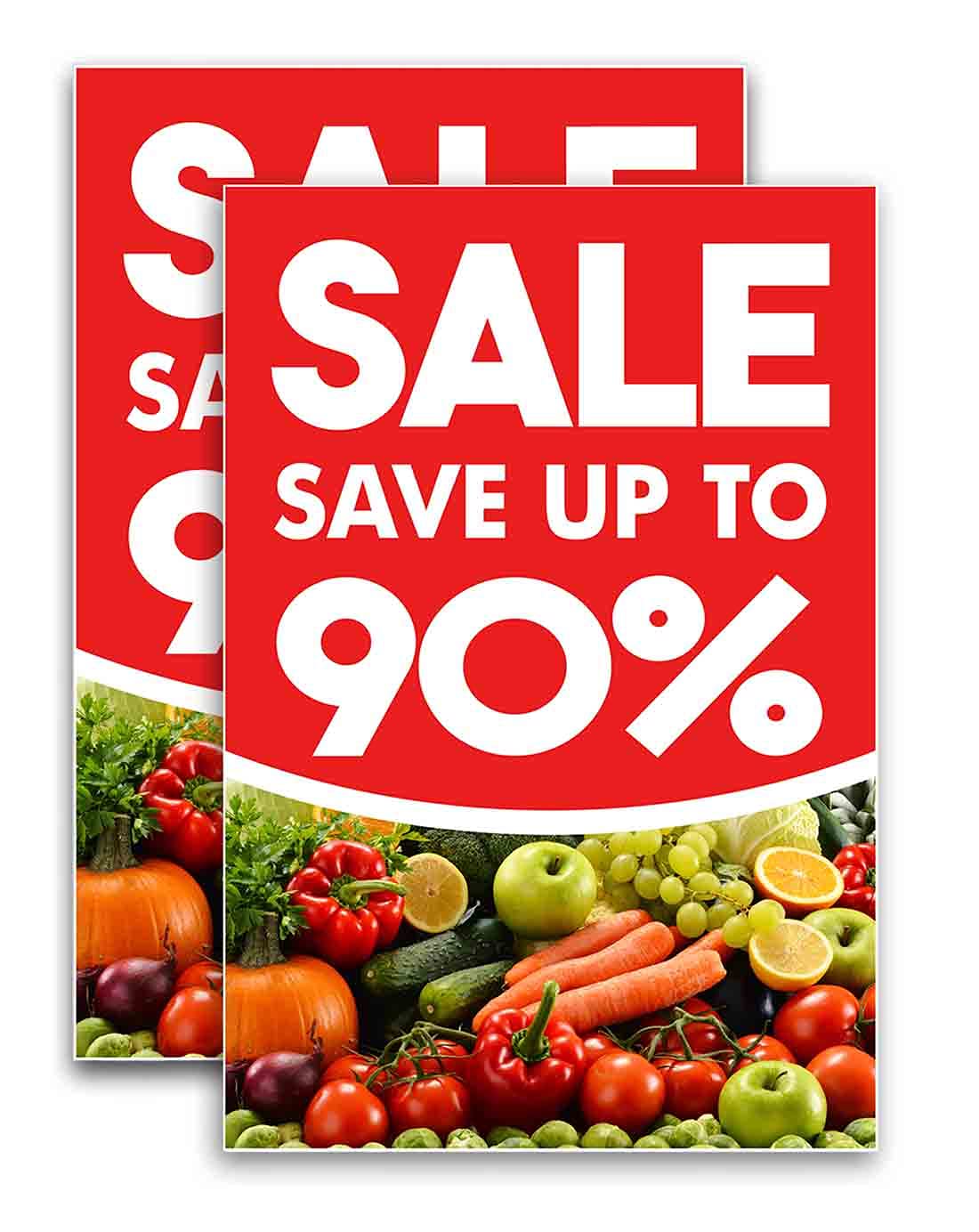 24x36 Vinyl Decal Pack of 2 - Grocery Store Decor for Windows & Walls
