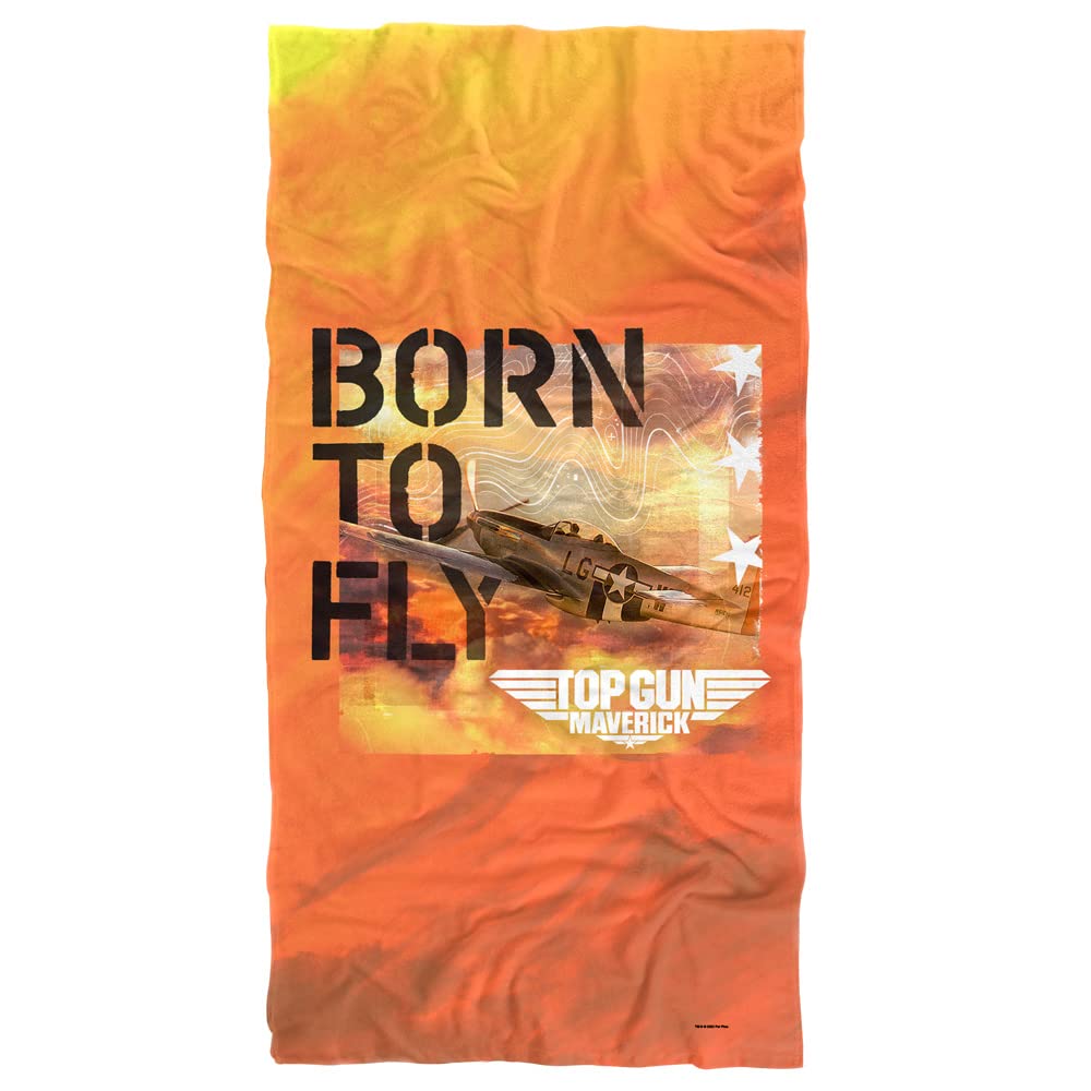 Top Gun: Maverick Beach Towel - 30x60 Inches Large Born to Fly Design - Soft Quick-Dry Sand-Free Towel for Pool, Beach, Yoga & Outdoor Activities