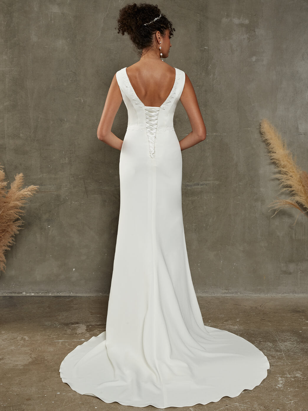 Elegant Double FDY Sleeveless Boat Neck Sheer V-Neck Mermaid Wedding Dress with Long Train - Perfect for Beach, Church, and Formal Wedding Ceremonies
