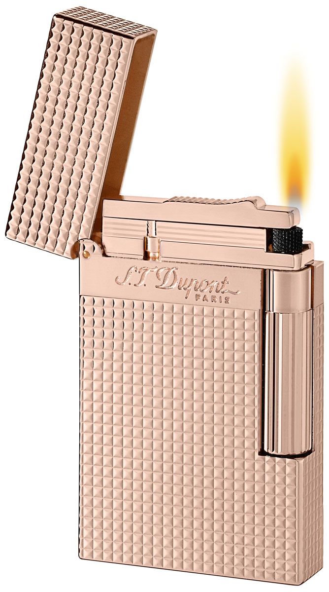 S.T. Dupont Ligne 2 Rose Gold Diamond Head Luxury Lighter - Premium Gift for Men & Women, Perfect for Cigars, Candles & Home Decor