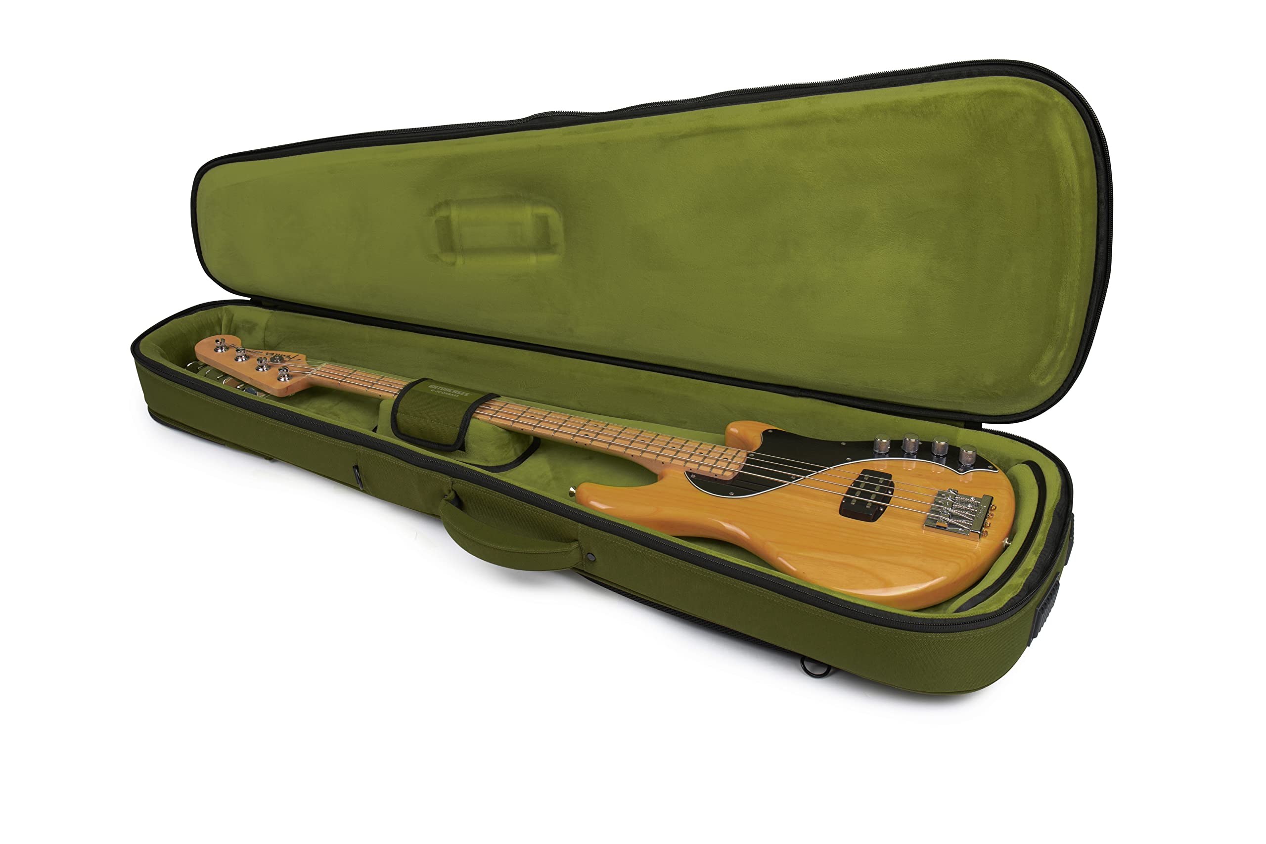 Gator Icon Series Bass Gig Bag - Green | Durable Padded Guitar Case for Electric Bass | Perfect for Gigging, Travel & Storage