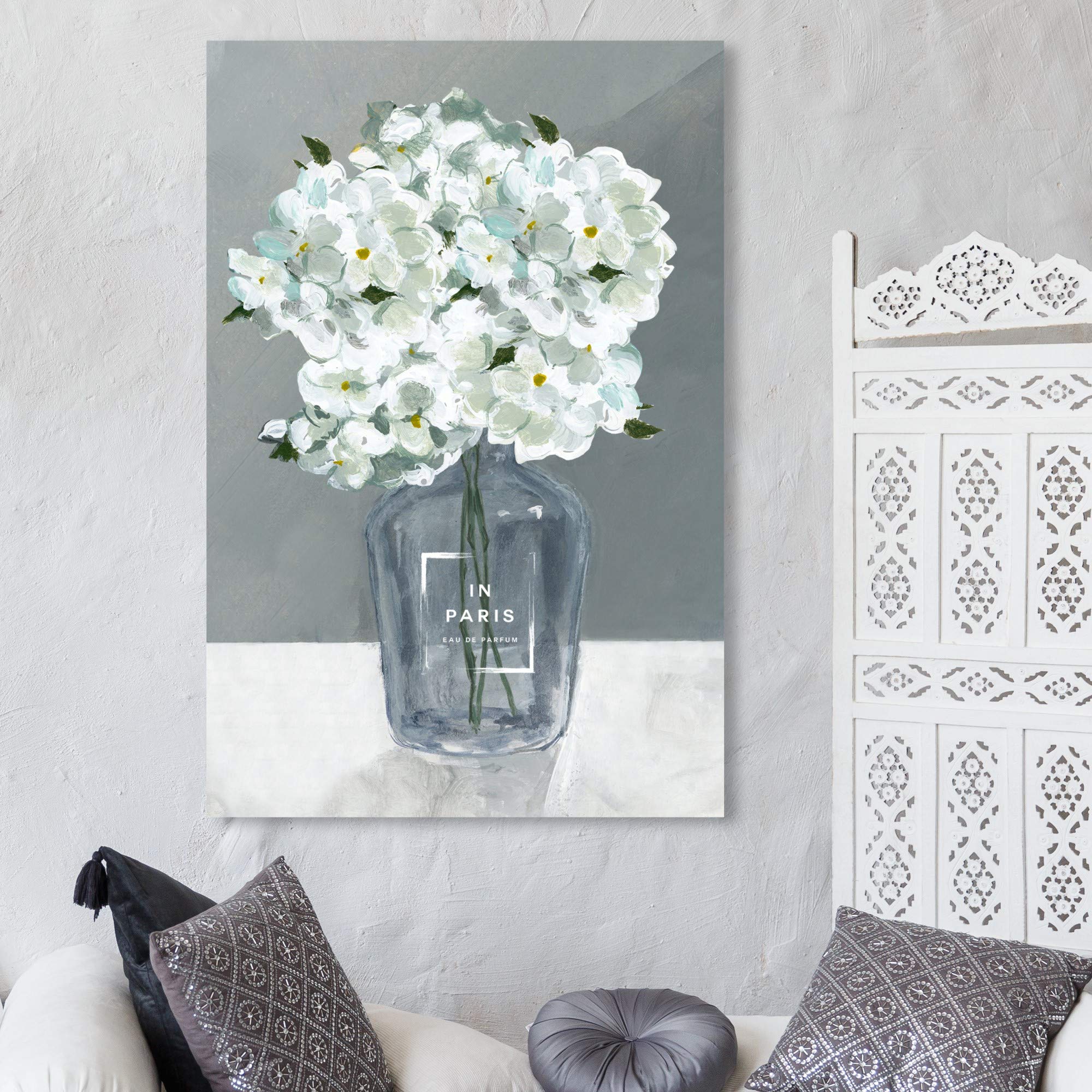 Oliver Gal Floral Wall Art Canvas Print - Hydrangeas Home Decor, 30x45 Inches, Gray & White - Perfect for Living Room, Bedroom & Office Decor