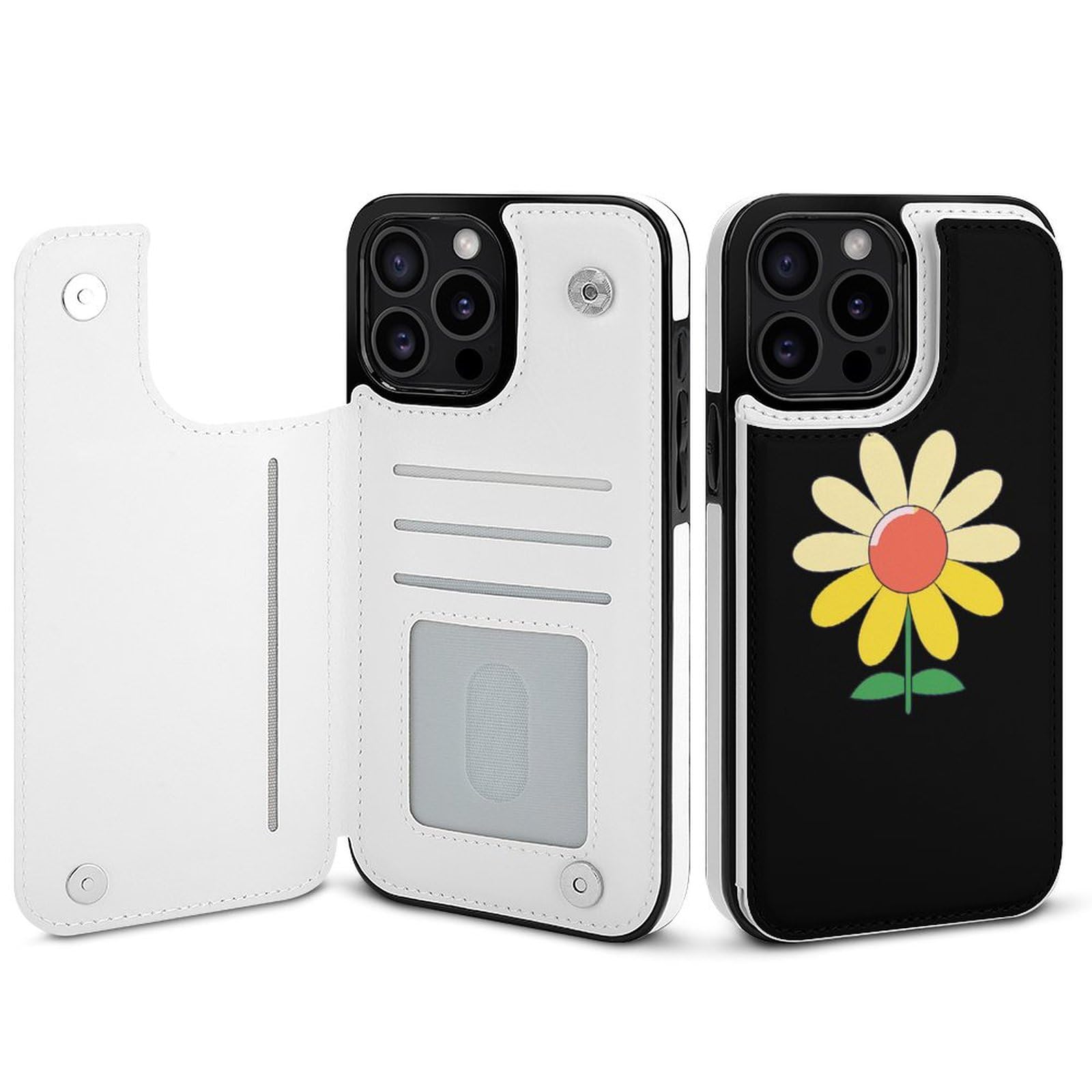 Cute Sunflower Wallet Case with Card Holder - Flip Phone Wallet for iPhone & Samsung | Perfect for Everyday Use, Travel & Shopping